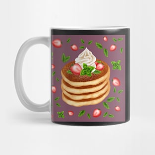 Strawberries Cream & Mint Pancake Print Mug